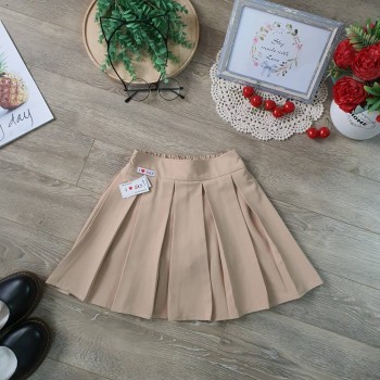 Chân váy học sinh xếp ly kèm quần cotton bên trong size 7 -15